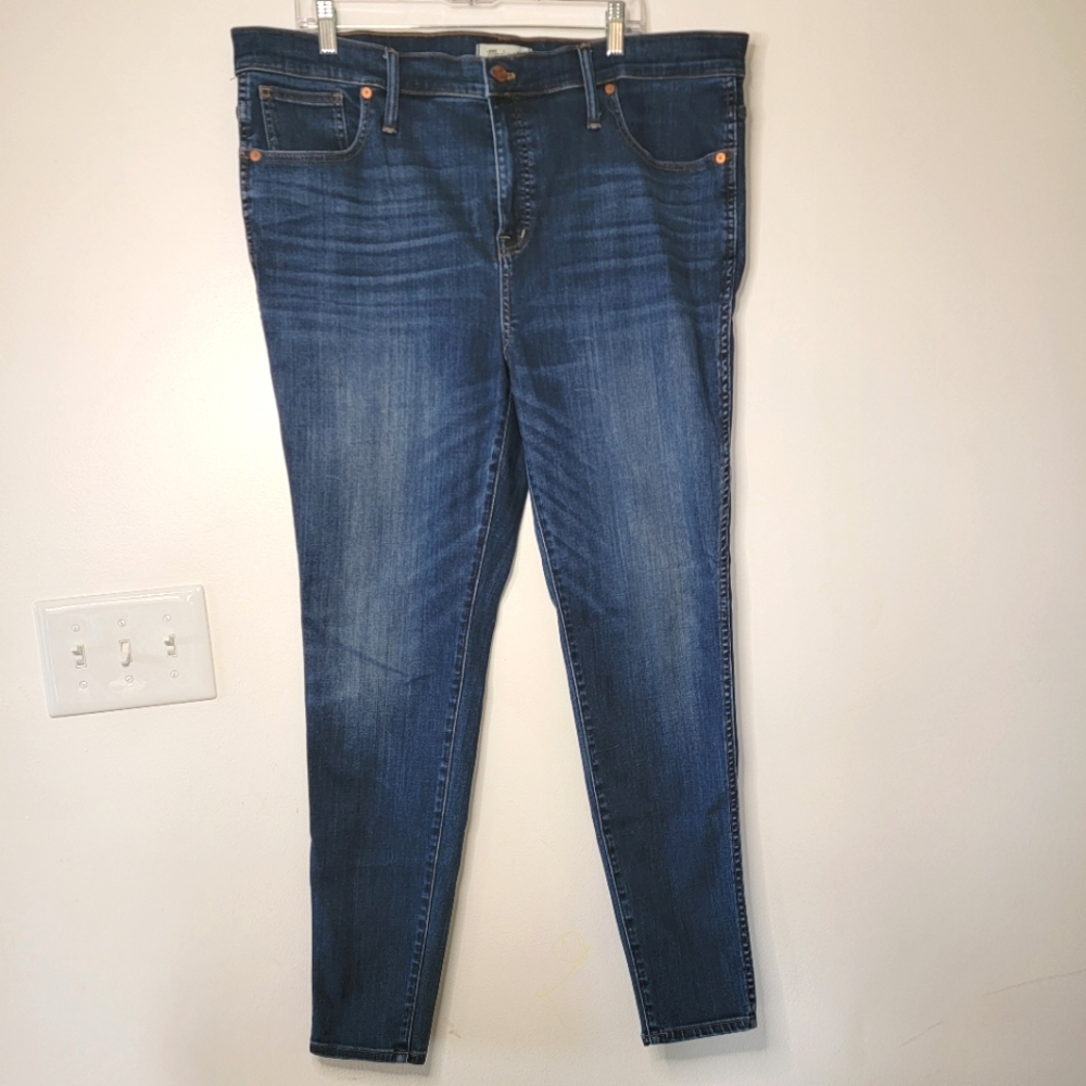 Madewell 10” High-Rise skinny jeans - 35 Tall dark denim wash Plus Size pants